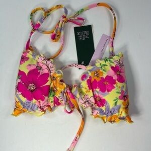 Floral bikini top